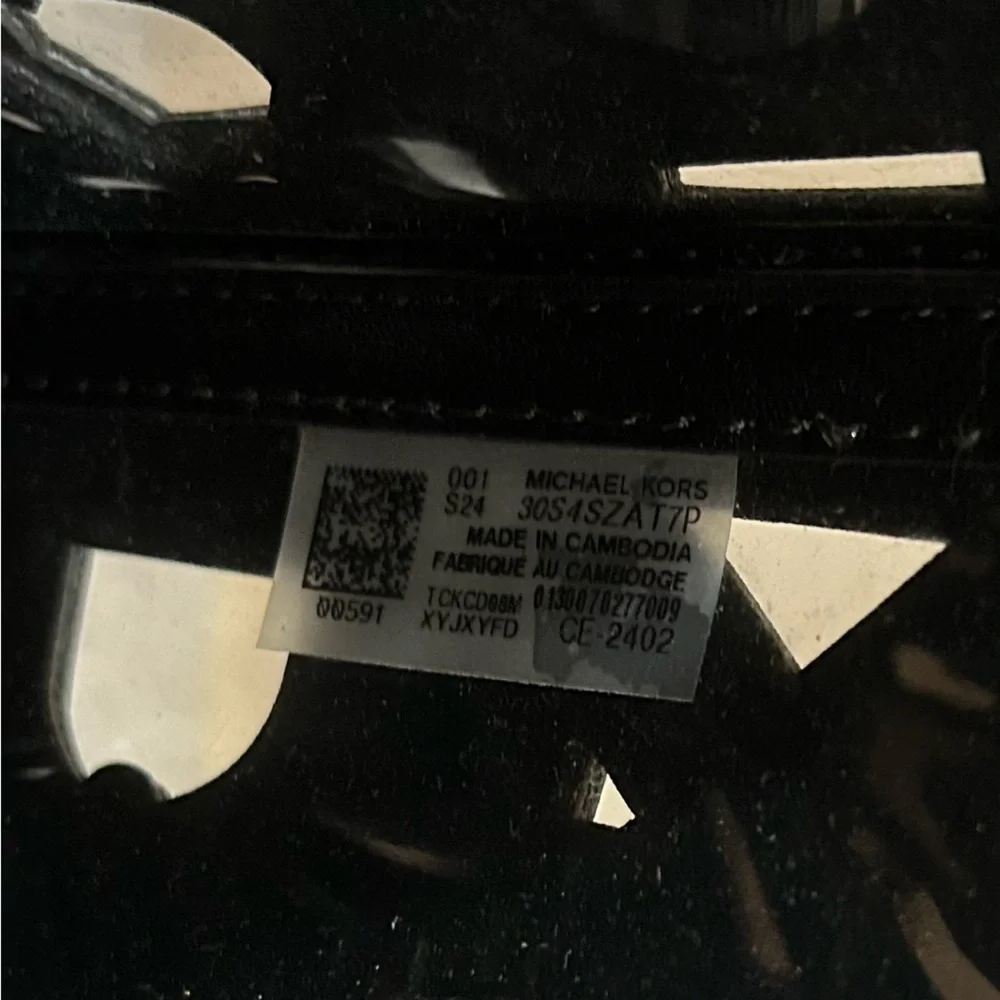 NWT Michael Kors Eliza Open Tote Bag Transparencies Color Black Large Travel